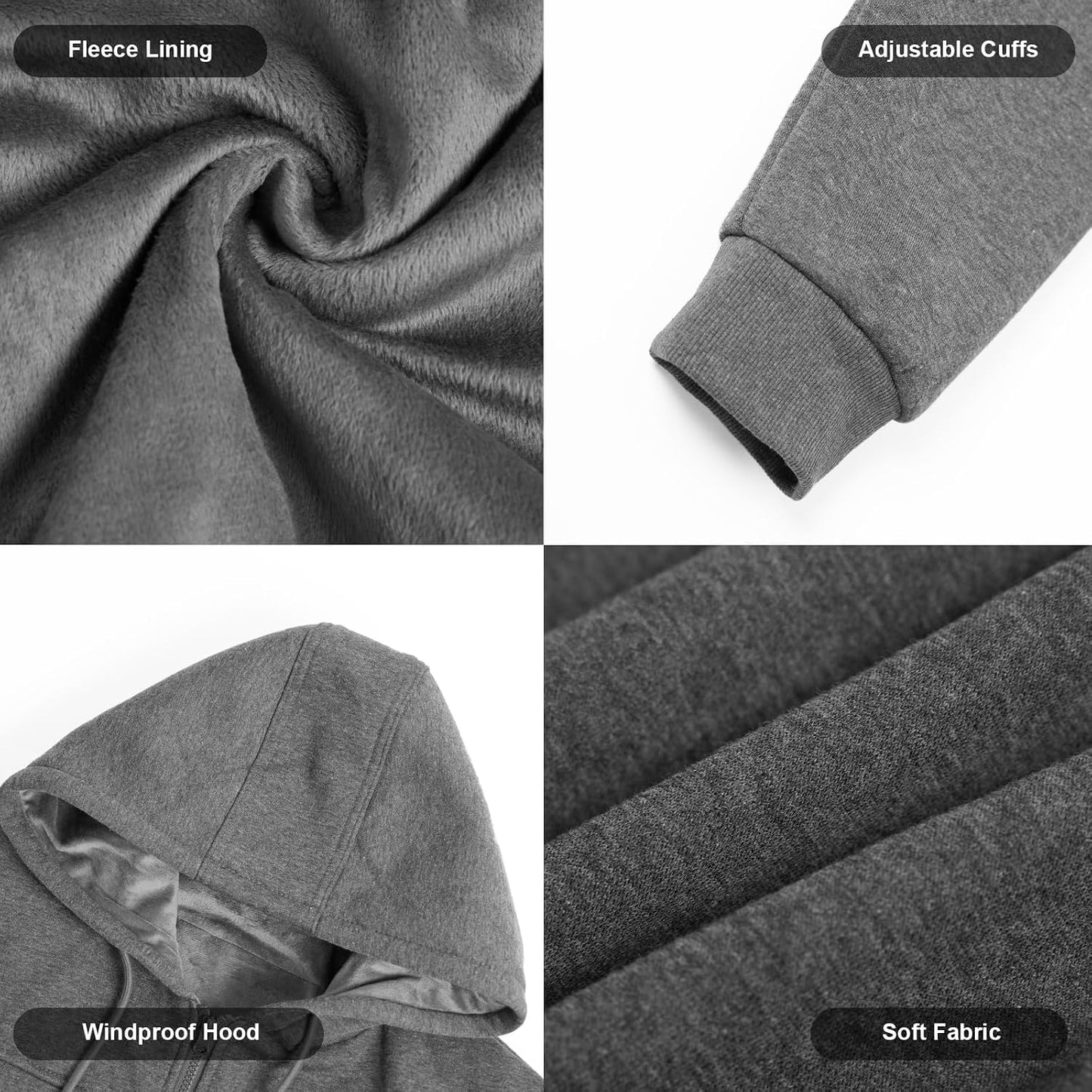 Heated Hoodie for Men Women 20000Mah Battery Fast Charge with Fleece Lining Unisex Heated Sweatshirt Electric Hoodie