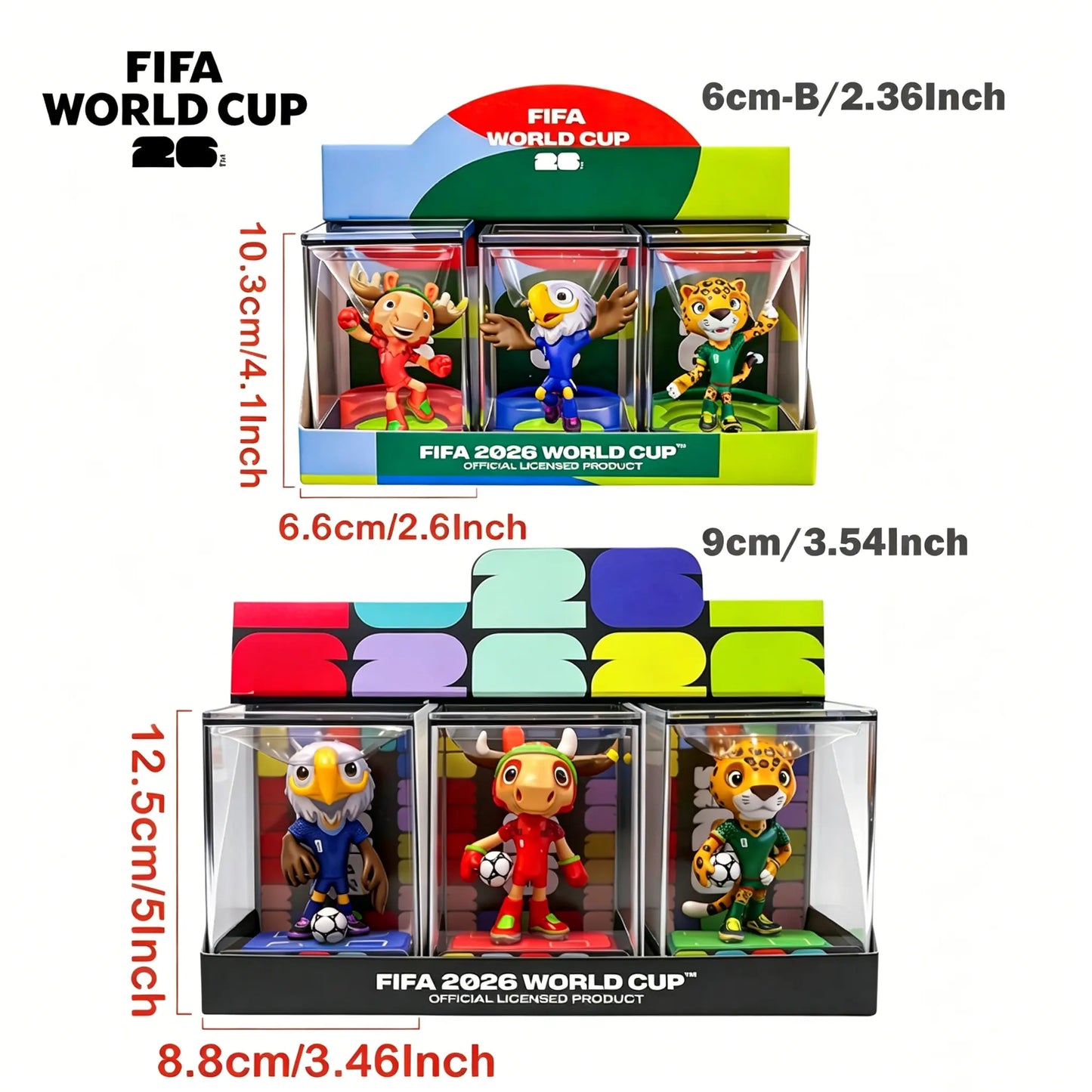 [Set of 3] FIFA 2026 World Cup Collectible Mascot Figurines Toys Official Licensed Clutch Zayu and Maple Summervibes Outdoorfun Anime Figures Set