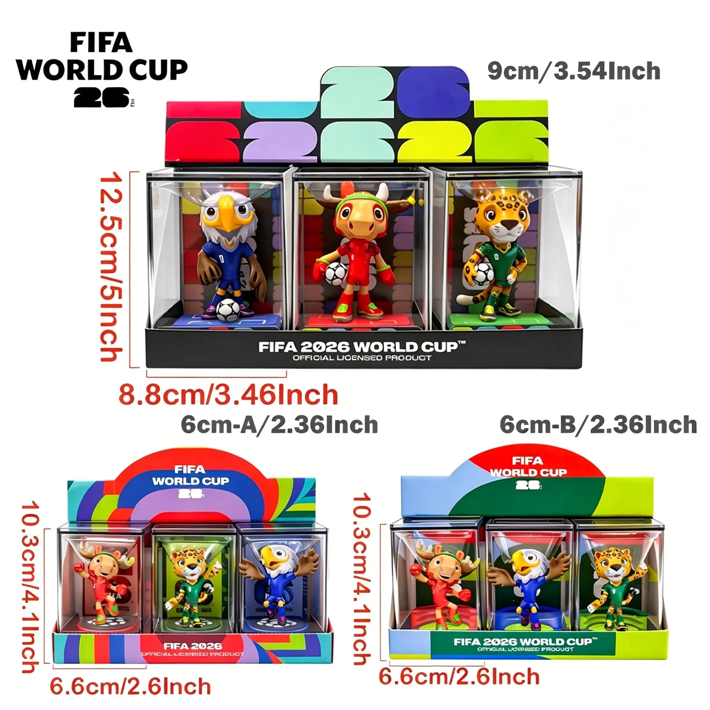 [Set of 3] FIFA 2026 World Cup Collectible Mascot Figurines Toys Official Licensed Clutch Zayu and Maple Summervibes Outdoorfun Anime Figures Set
