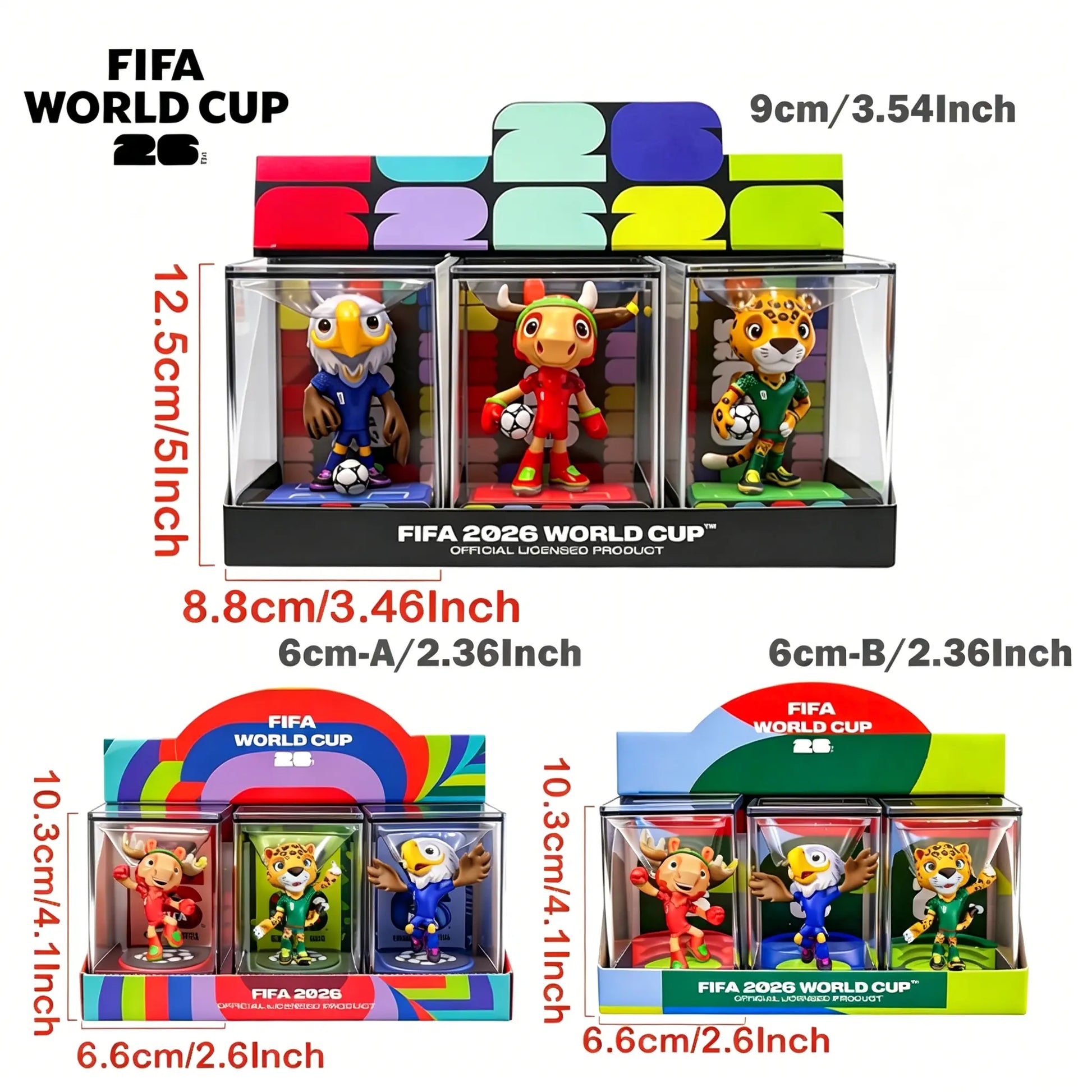 [Set of 3] FIFA 2026 World Cup Collectible Mascot Figurines Toys Official Licensed Clutch Zayu and Maple Summervibes Outdoorfun Anime Figures Set
