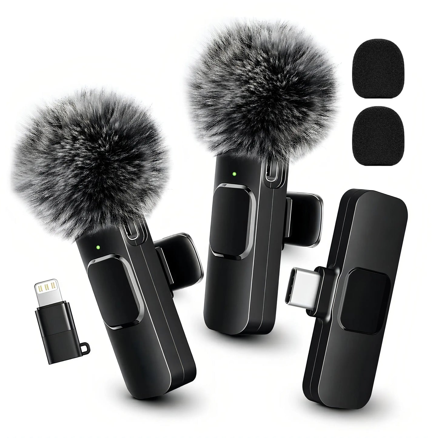 HITOZON Wireless Lavalier Microphone with Noise Reduction - Plug-And-Play Portable USB-C Lapel Mic for Iphone 15/16/17, Ipad, Android Smartphones, Camera Audio Recording - Mini Wireless Microphone Phone Accessories for Vlog, Youtube