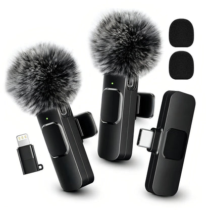 HITOZON Wireless Lavalier Microphone with Noise Reduction - Plug-And-Play Portable USB-C Lapel Mic for Iphone 15/16/17, Ipad, Android Smartphones, Camera Audio Recording - Mini Wireless Microphone Phone Accessories for Vlog, Youtube