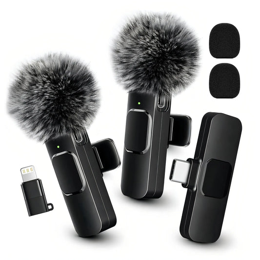 HITOZON Wireless Lavalier Microphone with Noise Reduction - Plug-And-Play Portable USB-C Lapel Mic for Iphone 15/16/17, Ipad, Android Smartphones, Camera Audio Recording - Mini Wireless Microphone Phone Accessories for Vlog, Youtube