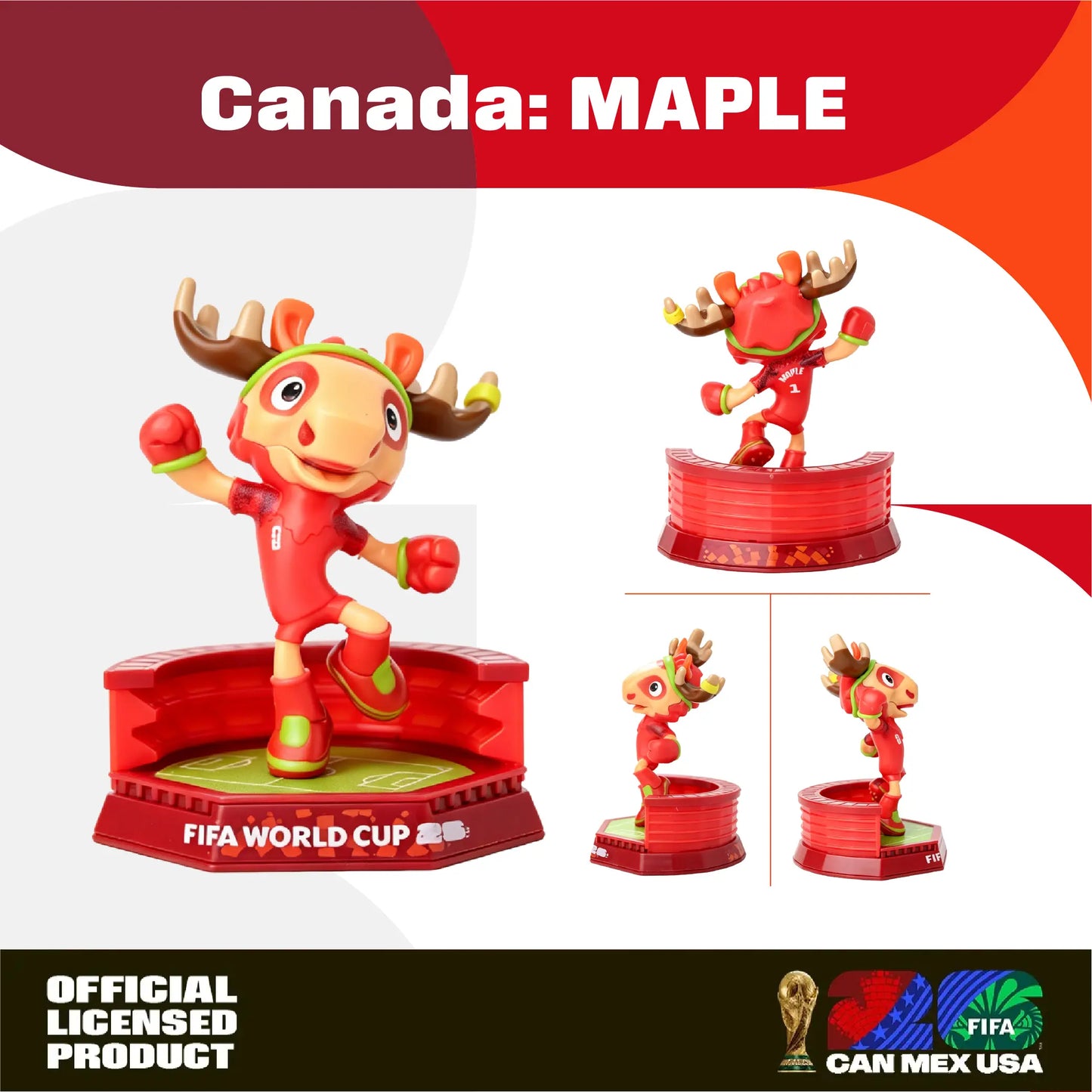 [Set of 3] FIFA 2026 World Cup Collectible Mascot Figurines Toys Official Licensed Clutch Zayu and Maple Summervibes Outdoorfun Anime Figures Set