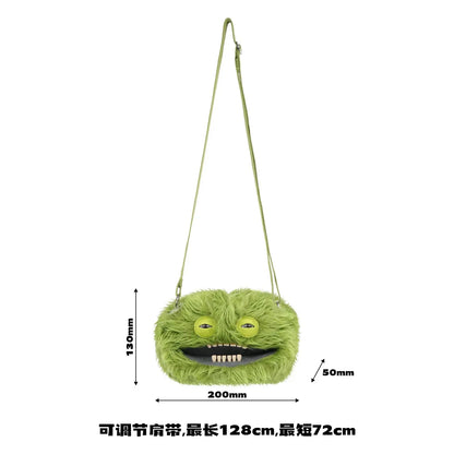 Fuggler Plush Crossbody Bag - Ugly-Cute Monster Plush Purse with Adjustable Strap, Quirky Y2K Shoulder Bag & Funny Fashion Accessory Gift for Teen Girls & Women