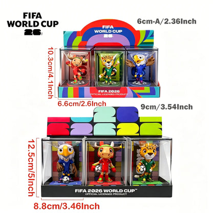 [Set of 3] FIFA 2026 World Cup Collectible Mascot Figurines Toys Official Licensed Clutch Zayu and Maple Summervibes Outdoorfun Anime Figures Set