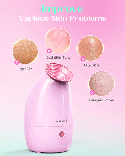 Wavytalk Portable Nano Ionic Facial Steamer - Quick Mist for Deep Cleansing Intensive Hydration, Penguin Design and Beauty on the Go
