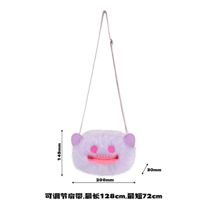 Fuggler Plush Crossbody Bag - Ugly-Cute Monster Plush Purse with Adjustable Strap, Quirky Y2K Shoulder Bag & Funny Fashion Accessory Gift for Teen Girls & Women