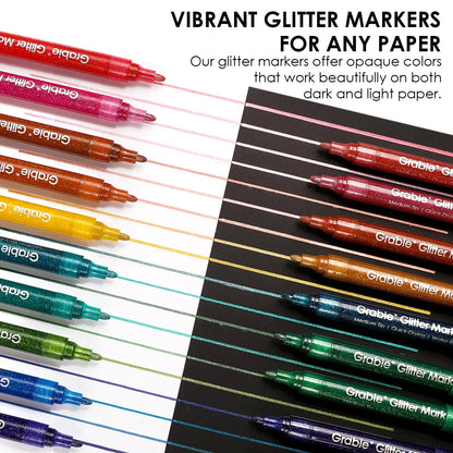 Medium Tip Iridescent Glitter Acrylic Paint Marker Set of 24, Dealsforyoudays