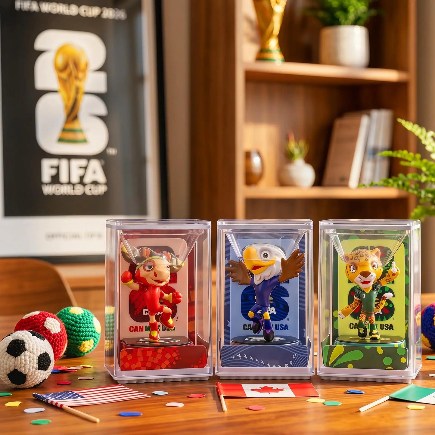 [Set of 3] FIFA 2026 World Cup Collectible Mascot Figurines Toys Official Licensed Clutch Zayu and Maple Summervibes Outdoorfun Anime Figures Set