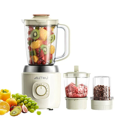 Alltou 3-In-1 Smoothie Blender & Meat Grinder, 5-Speed Food Chopper with Pulse, Kitchen Processor for Baby Food, Fresh Juice, Sauce & Meal Prep Fruit Vegetable Juicer Powerful Juicer Machine