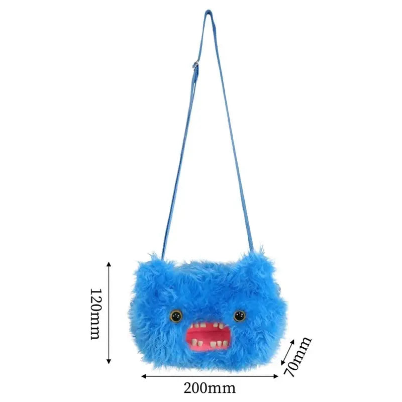 Fuggler Plush Crossbody Bag - Ugly-Cute Monster Plush Purse with Adjustable Strap, Quirky Y2K Shoulder Bag & Funny Fashion Accessory Gift for Teen Girls & Women