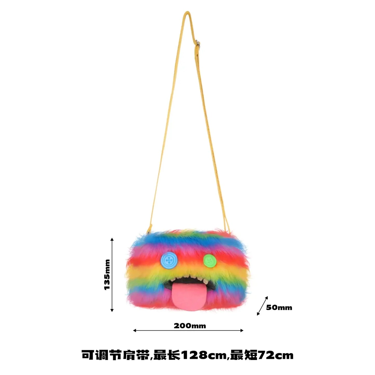Fuggler Plush Crossbody Bag - Ugly-Cute Monster Plush Purse with Adjustable Strap, Quirky Y2K Shoulder Bag & Funny Fashion Accessory Gift for Teen Girls & Women