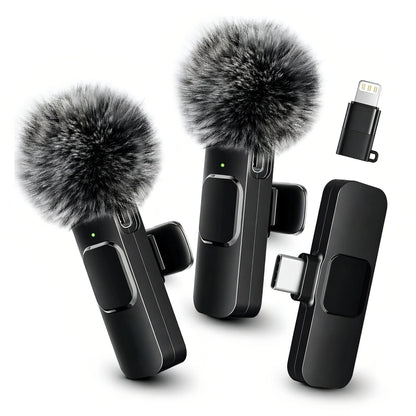 HITOZON Wireless Lavalier Microphone with Noise Reduction - Plug-And-Play Portable USB-C Lapel Mic for Iphone 15/16/17, Ipad, Android Smartphones, Camera Audio Recording - Mini Wireless Microphone Phone Accessories for Vlog, Youtube