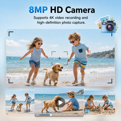 AI Smart Glasses with 8MP Camera & 1080P Video Recording, Photochromic Lenses, Voice Assistant, Smart Wear Detection Touch Sunglass Button Control Pro