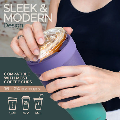 Heimden Coffee Cup Holder 2 in 1 30 Oz Tumbler, Insulated Coffee Mug - Designed to Fit Most Disposable Cups , Travel Mug, Car Mug