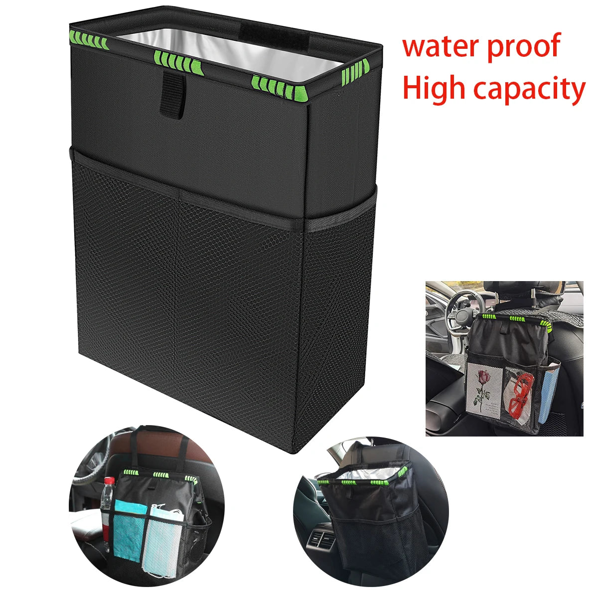 Waterproof Car Trash Can Garbage Bag Car Storage Bag Large Capacity Hanging Foldable and Portable