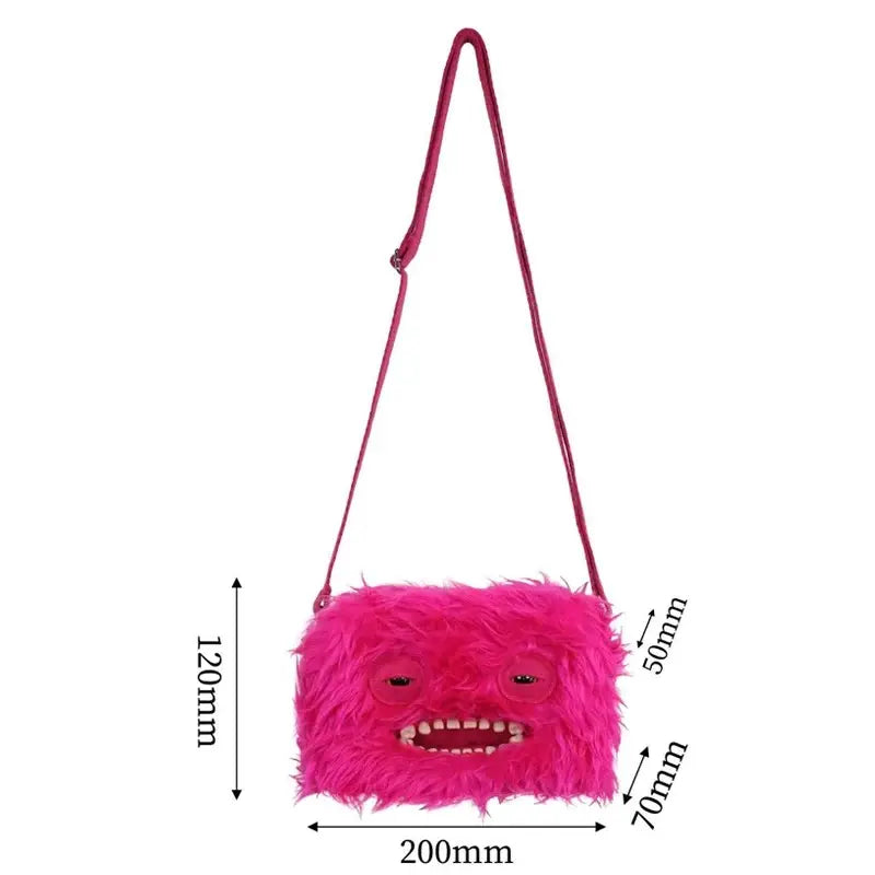 Fuggler Plush Crossbody Bag - Ugly-Cute Monster Plush Purse with Adjustable Strap, Quirky Y2K Shoulder Bag & Funny Fashion Accessory Gift for Teen Girls & Women