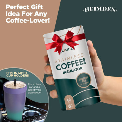 Heimden Coffee Cup Holder 2 in 1 30 Oz Tumbler, Insulated Coffee Mug - Designed to Fit Most Disposable Cups , Travel Mug, Car Mug