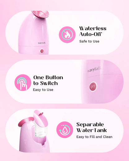 Wavytalk Portable Nano Ionic Facial Steamer - Quick Mist for Deep Cleansing Intensive Hydration, Penguin Design and Beauty on the Go